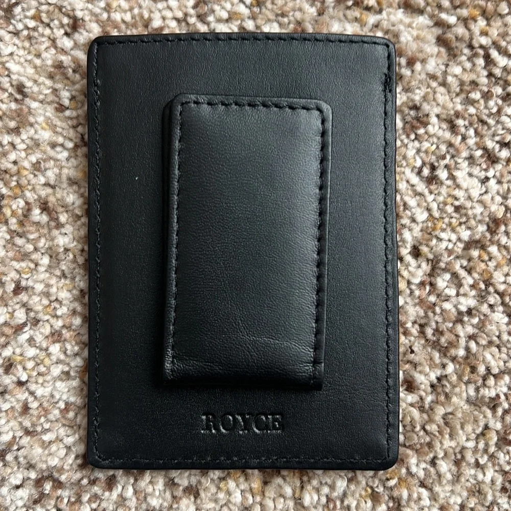 ROYCE New York black leather magnetic money clip wallet BRAND NEW SKU# 814-blk-5